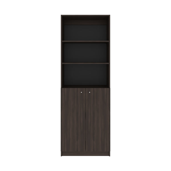 English Elm Bookcase Benzoni Nova Stained Walnut – Modern 4-Shelf Engineered Wood Storage, Durable Elegance B092P386506 B092P386506
