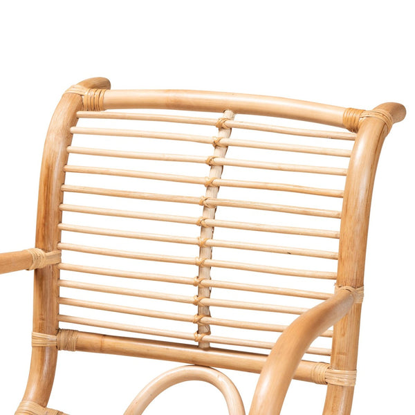 English Elm Modern Woven Rattan Accent Chair Openwork Lattice Frame for Sunroom or Bedroom B2750P420383
