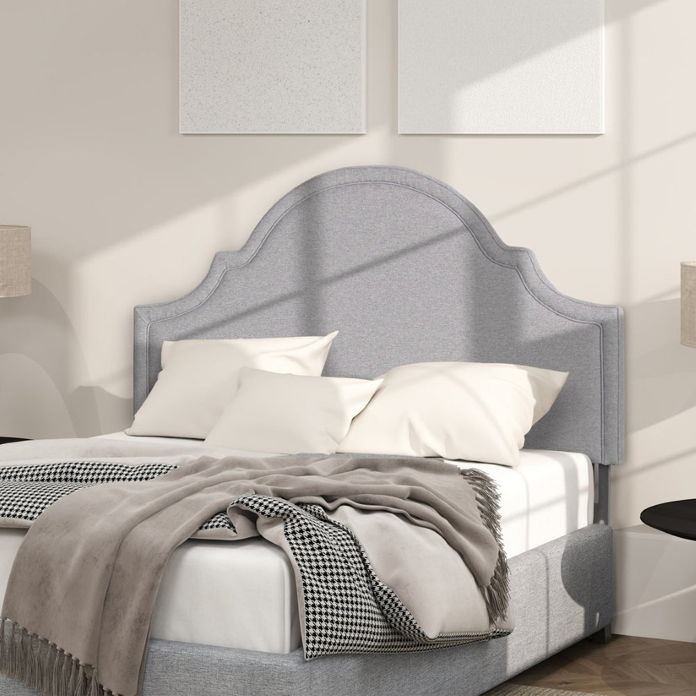 English Elm Catherine Queen Upholstered Headboard Woven Polyester Tailored Boutique Bedroom Style B2719P238660