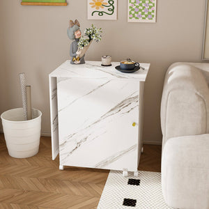 English Elm 4-in-1 Folding Sewing Table with Lockable Wheels, White MDF Craft Station, Shelves, Mobile Workbench W2700P311798