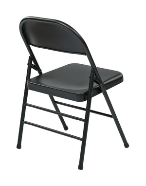 OSP Home Furnishings Folding Metal Chair Set of Four for Banquets Events and Everyday Extra Seating Black FF-22324M