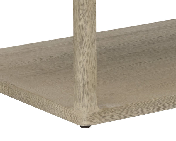 Sunpan Doncaster Coffee Table - Modern Minimalist Design with Solid Oak Frame and Unique Natural Character Smoke Grey