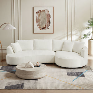 English Elm 122.04 Inch Corduroy Sectional Sofa With Right-Facing Chaise - Modern Comfort For Any Space! W876S00272