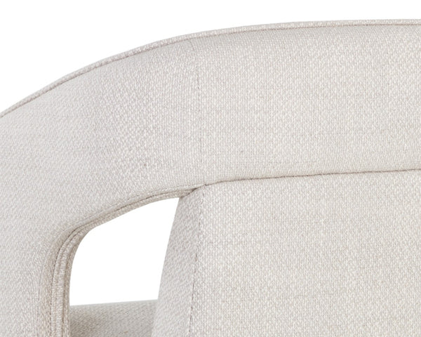 Sunpan KENDRICK Wheeled Dining Armchair – Modern Ergonomic Design with Durable Fabric for Stylish Comfort 109138V