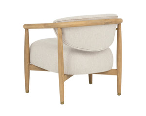 Sunpan SIGRID Lounge Chair - Elegant Light Oak Frame with Monument Oatmeal Upholstery for Stylish Comfort 112153