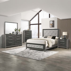 English Elm Modern Twin-Over-Full Bunk Bed with Angled Ladder, Solid Hardwood Frame and Patented Lock Joint Gray 82 L x 36 W x 8 H B2741S00705