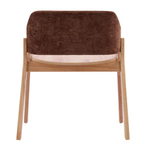 English Elm Upholstered Arm Dining Chairs Brown Fabric Rubberwood Frame Farmhouse Set of 2 N768P391167B