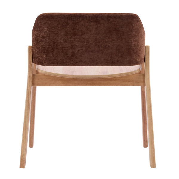 English Elm Upholstered Arm Dining Chairs Brown Fabric Rubberwood Frame Farmhouse Set of 2 N768P391167B