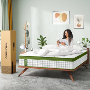 English Elm 12 Inch King Hybrid Mattress Gel Foam Pocket Springs Pressure Relief Cool Knit B2716P242980