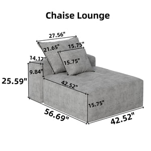 English Elm Modern Oversized Modular Sectional Sofa - Plush Chenille, No Assembly, 2 Pillows, 4 Colors Available! W1885P298455