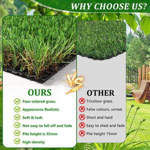 English Elm 6ftx9ft Outdoor Synthetic Turf Runner Rug Patio Balcony Pet Friendly Drain Mat W1790P351208