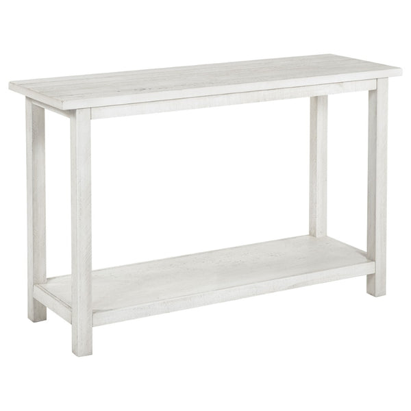 English Elm Castleton Distressed White Pine Console Table with Open Shelf for Entryway Hallway B062P451671
