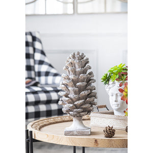 English Elm D7x14" Pinecone Table Decor Polyresin Accent – Tall Rustic Natural Home Centerpiece, 16x16x10 W2078P360284