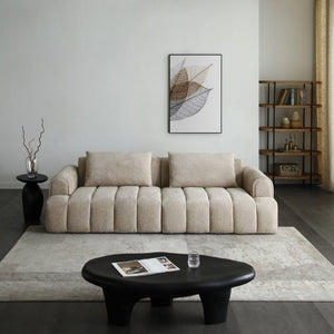 English Elm Modern Chenille Velvet Sectional Sofa Tufted Arc Design for Living Room Apartment W2664S00003