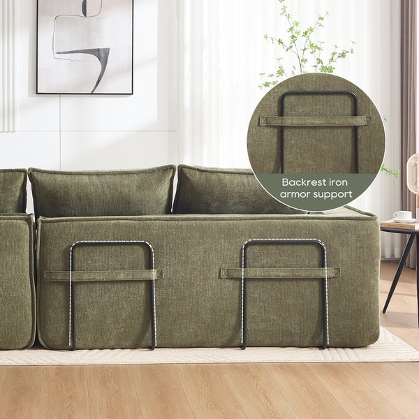 English Elm Modern Minimalist Modular Sectional Sofa - Stylish Cloud Couch With Right-Facing Chaise For Cozy Living W2959S00013