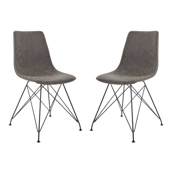 OSP Home Furnishings Trenton Chair  - Set of 2 Charcoal