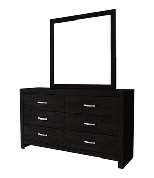 English Elm 1pc Contemporary Five-Drawer Chest with Wood Grain Finish, Slim Profile Storage Solution for Bedroom Black 61.02 L x 18.7 W x 37.01 H B011P368139