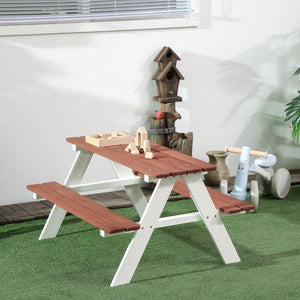 English Elm Outsunny Kids Picnic Table Set – Sturdy Wooden Outdoor Furniture For Ages 3-8, Perfect For Gardens! W2225P229090-GIGA
