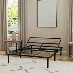 English Elm Black California King Adjustable Base with Head Elevation for Restful Sleep B047P296289