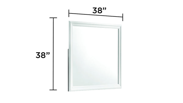 English Elm Blaze Large Modern Wood-Framed Mirror for Bedroom or Dresser — Sleek Clean Lines, Durable Craftsmanship White B009P286631