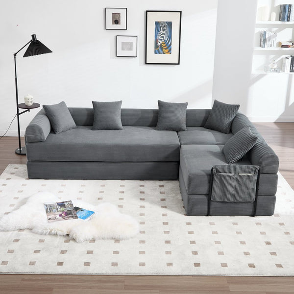 English Elm United We Win Convertible Sofa Bed - Plush Corduroy With Memory Foam, Perfect For Small Spaces! W1568S00252-GIGA