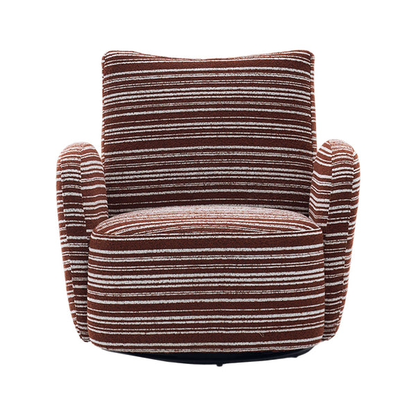 English Elm Modern Boucle 360° Swivel Leisure Chair with High‑Resilience Sponge, Supportive Curve, 550lb Capacity Red W395P355443