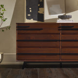 6-Drawer Solid Wood Modern Dresser Walnut BR6DREBDRBLWT-T Walker Edison