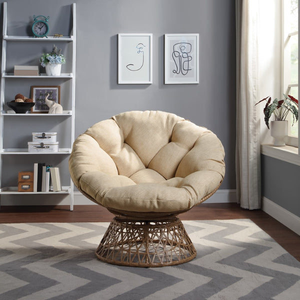OSP Home Furnishings Papasan Chair Cream