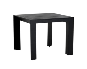 Sunpan Merano Dining Table - Modern Design with Sleek Lines and Durable Powder Coated Aluminum Frame Black