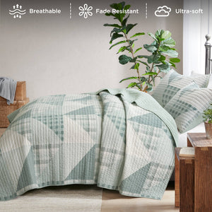 English Elm 3-piece Cotton Coverlet Set Vermicelli Quilted Heirloom Texture Full Queen Bedding B035P482961