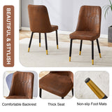 English Elm Brown Suede-Like Velvet Dining Chair Set (Two-Pack)Black Metal Legs,Dinning Chairs,Brown.