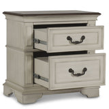 English Elm Nicolas Beige 2-Drawer Nightstand With Bracket Legs