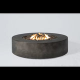 English Elm 12" H Fiber Reinforced Concrete Outdoor Fire Pit Table