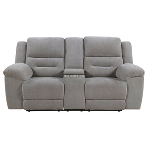 English Elm Sebring Channel Tufted Chenille Reclining Loveseat with Console for Media Rooms B062P441330