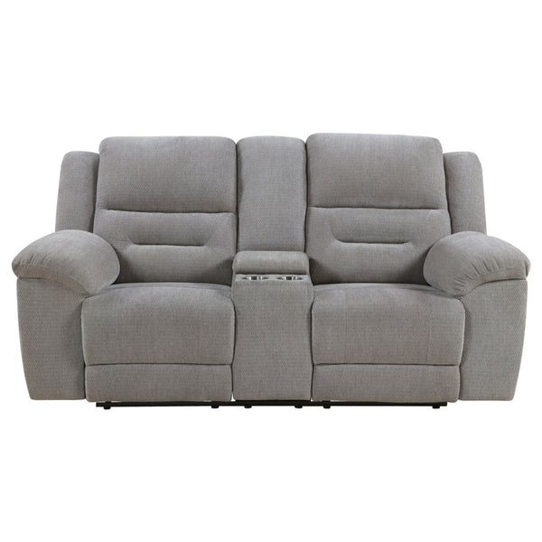English Elm Sebring Channel Tufted Chenille Reclining Loveseat with Console for Media Rooms B062P441330