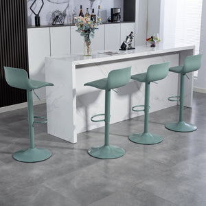 English Elm Bar Stools Set of 2 Adjustable Swivel Pu Leather Kitchen Island Seating with Back Mint Green W676P358684
