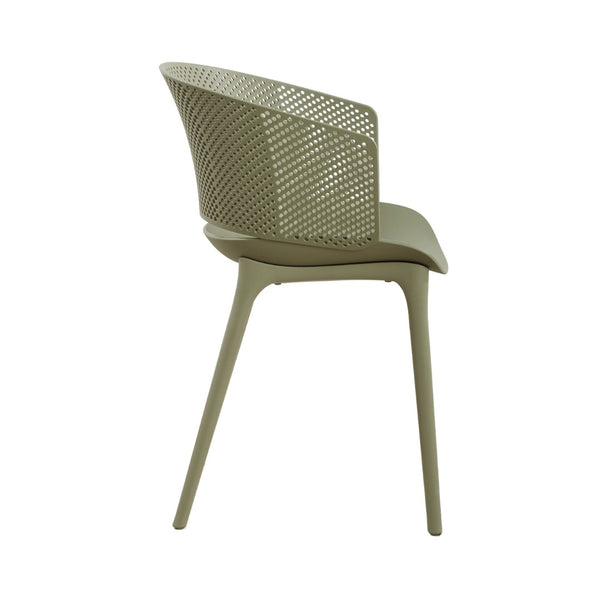 English Elm Gerald Outdoor Stackable Dining Chairs Uv Resistant Molded Plastic Patio Set of 2 Sage Green N776P390476G