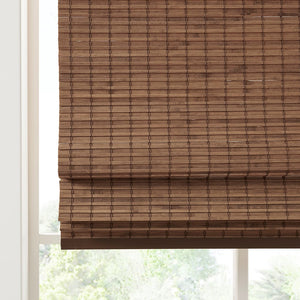 English Elm Bamboo Light Filtering Roman Shade 64"L - Eco-Friendly Natural Woven Window Treatment For Privacy B035129697