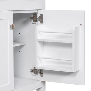 English Elm 30-inch Modern Bathroom Vanity with Ceramic Sink, Gold Accents, Solid Wood Frame, Soft-Close Doors and Ample Storage White WF324045AAK