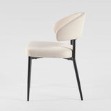 Modern Curved Back Upholstered Dining Chair - Set of 2 Ivory ALSD1EIV Walker Edison