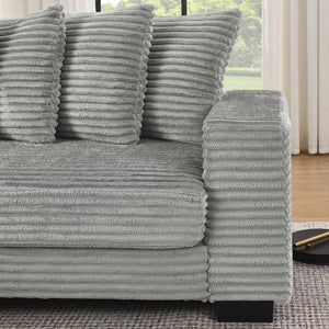 English Elm Corduroy Tufted Sleeper Sectional with Reversible Chaise for Modern Living Rooms W487S00367