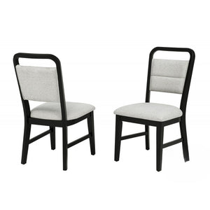 English Elm Contemporary Soft-Cushioned Dining Chairs Set of 2 with Curved Back, Polyester Seats & Black Wood Frames B011P362568