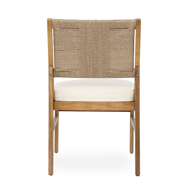 English Elm 5 Piece Acacia Wood Outdoor Dining Set Square Teak Finish Wicker Chairs Patio N773OD00086B