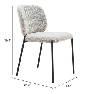 Zuo Modern Plat Dining Chair Set Of 2 – Luxurious Gray Shearling Comfort For Modern Dining Spaces Gray 100% Polyester,Plywood,Steel 110348-zuo-modern