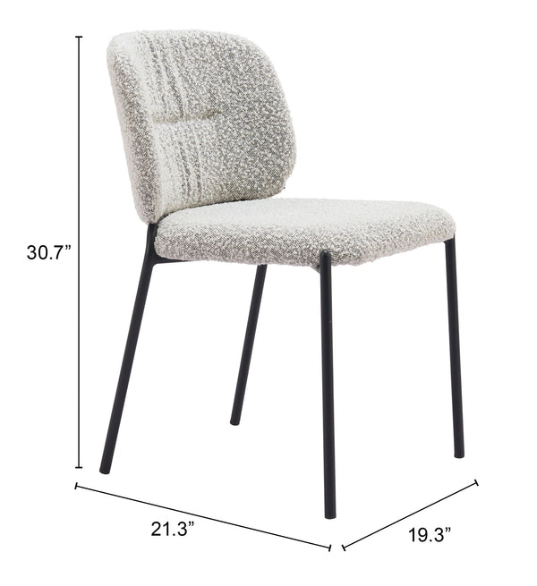 Zuo Modern Plat Dining Chair Set Of 2 – Luxurious Gray Shearling Comfort For Modern Dining Spaces Gray 100% Polyester,Plywood,Steel 110348-zuo-modern