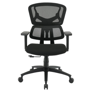 OSP Home Furnishings Mesh Back Ergonomic Manager Chair with Lumbar Support Padded Seat and Adjustable Arms EM98958-3