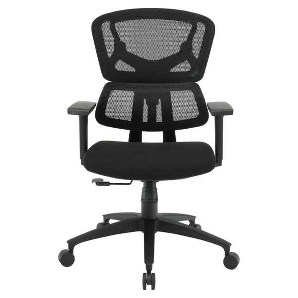 OSP Home Furnishings Mesh Back Ergonomic Manager Chair with Lumbar Support Padded Seat and Adjustable Arms EM98958-3
