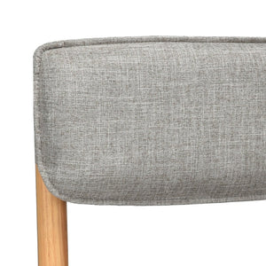English Elm Modern Linen Upholstered Dining Chair Set Solid Wood Cross Base Removable Back Khaki T3623P466006