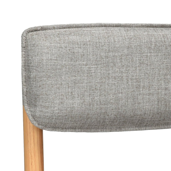 English Elm Modern Linen Upholstered Dining Chair Set Solid Wood Cross Base Removable Back Khaki T3623P466006