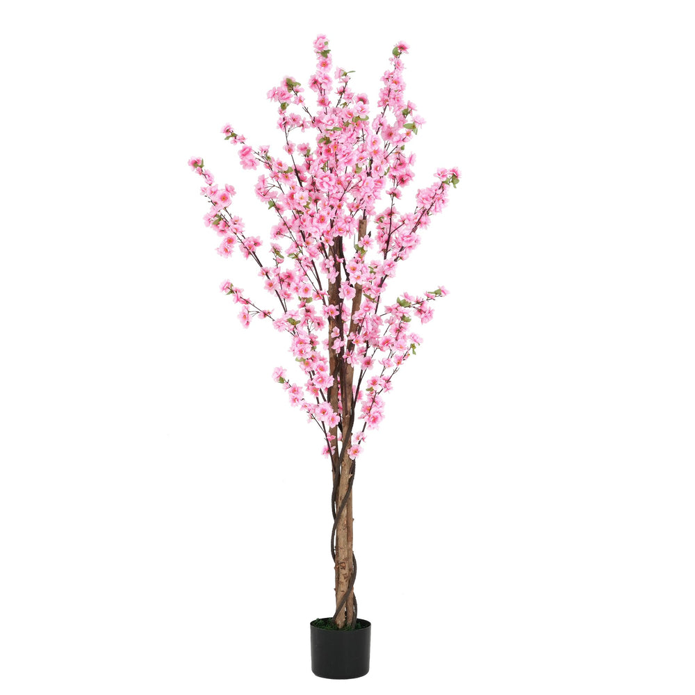English Elm Christopher Knight Home® - 6' Olive Tree Faux Plant with Pre-Potted Black Plastic Base, Lifelike Leaves, Low Maintenance Décor Pink N772P286777P